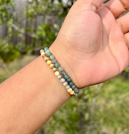 4mm Matte Moss Agate Bracelet
