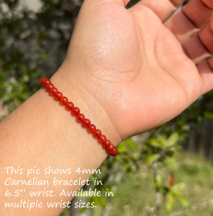 4mm Carnelian Bracelet
