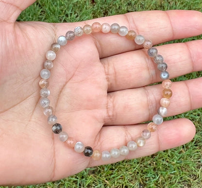 4mm Black Moonstone Bracelet