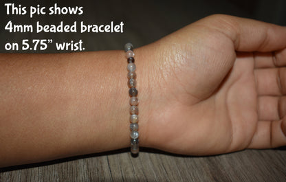 4mm Black Moonstone Bracelet