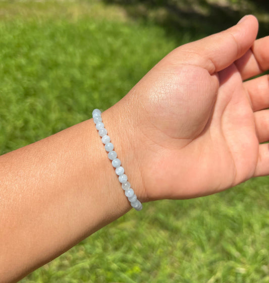 4mm Aquamarine Bracelet for Women