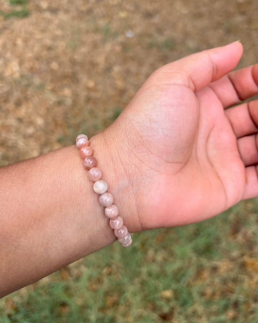 6mm Peach Moonstone Bracelet for Women