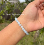 6mm Aquamarine Bracelet for Women and Men Bracelet
