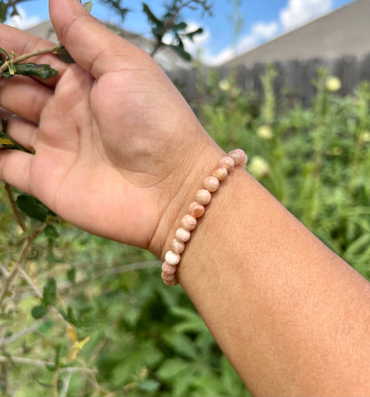 6mm Peach Moonstone Bracelet for Women
