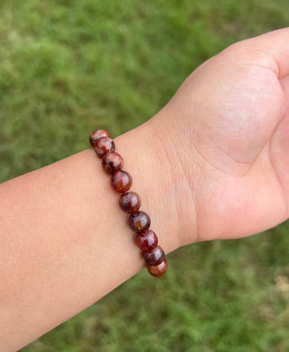 8mm Hessonite Garnet Bracelet for Men