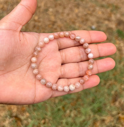 6mm Peach Moonstone Bracelet for Women