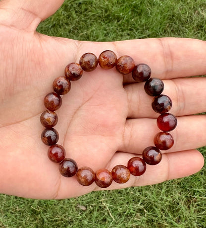 8mm Hessonite Garnet Bracelet for Men
