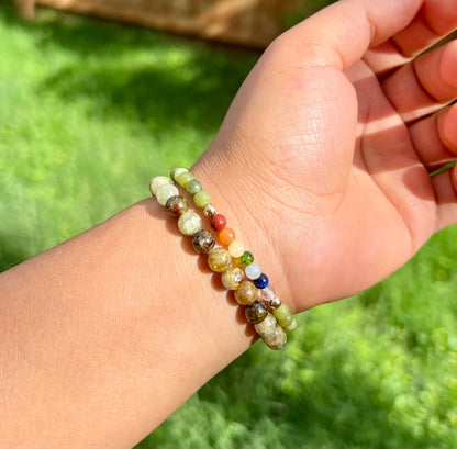 6mm Green Garnet Bracelet for Men
