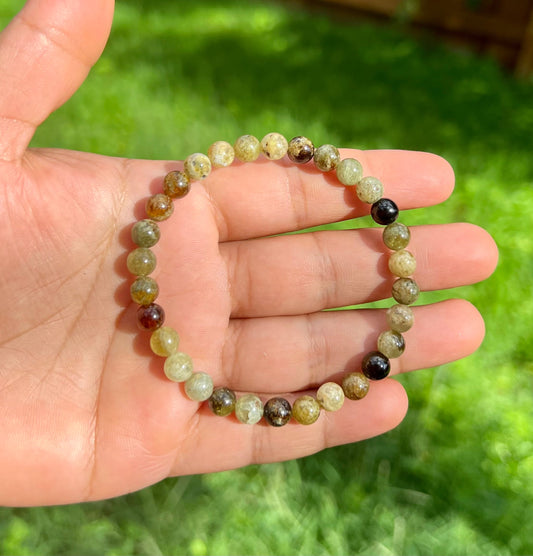 6mm Green Garnet Bracelet for Men