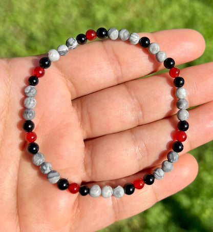 4mm Red Carnelian Bracelet