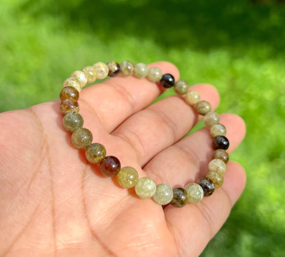 6mm Green Garnet Bracelet for Men