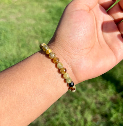 6mm Green Garnet Bracelet for Men