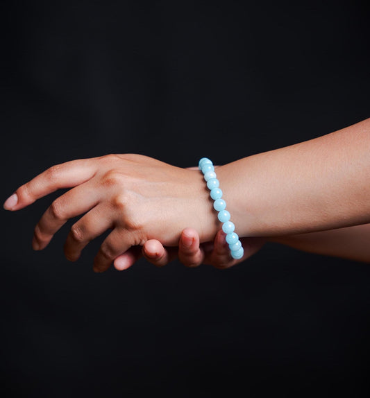 8mm Ice Blue Persian Jade Bracelet