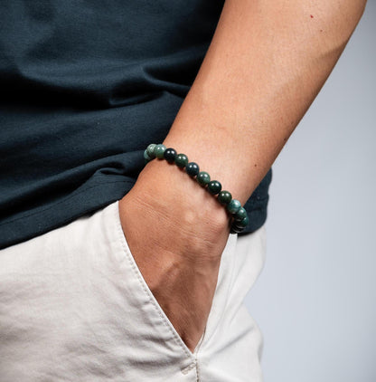 8mm Moss Agate Bracelet