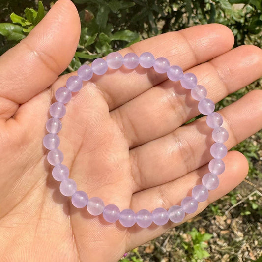 6mm Violet Chalcedony Bracelet for Women