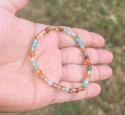 4mm Peacock Agate Bracelet