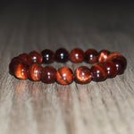10mm Red Tiger Eye Bracelet
