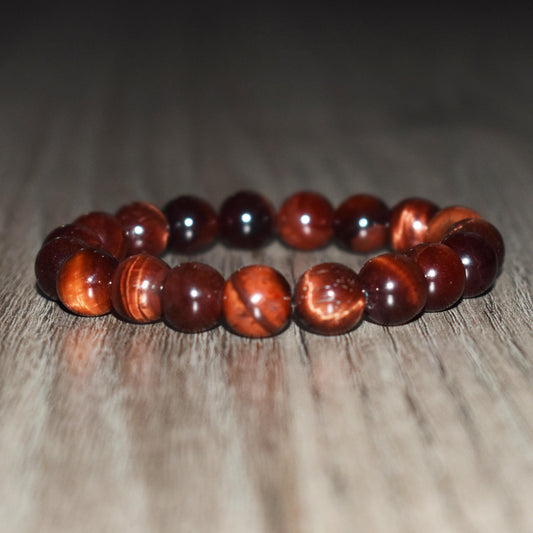 10mm Red Tiger Eye Bracelet