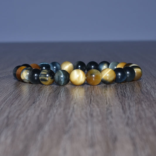 8mm Mixed Tiger Eye Bracelet for Men and Women